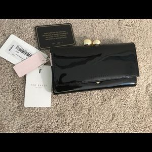 Ted Baker patent leather wallet w/crystal bobbles